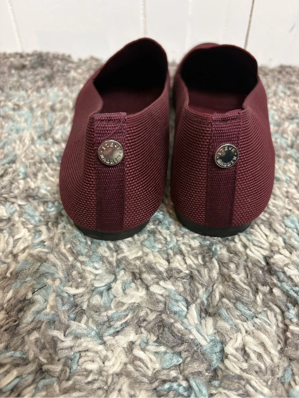 Steve Madden Shoes Womens 9 Slip On Flats Loafers Knit Lightweight Airy Maroon